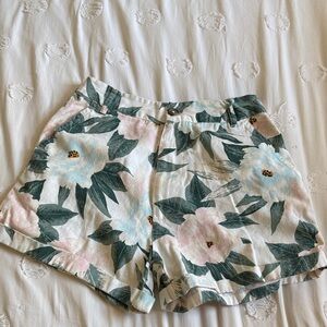 Billabong x The Salty Blonde Floral High Waist Shorts - Pink and Green